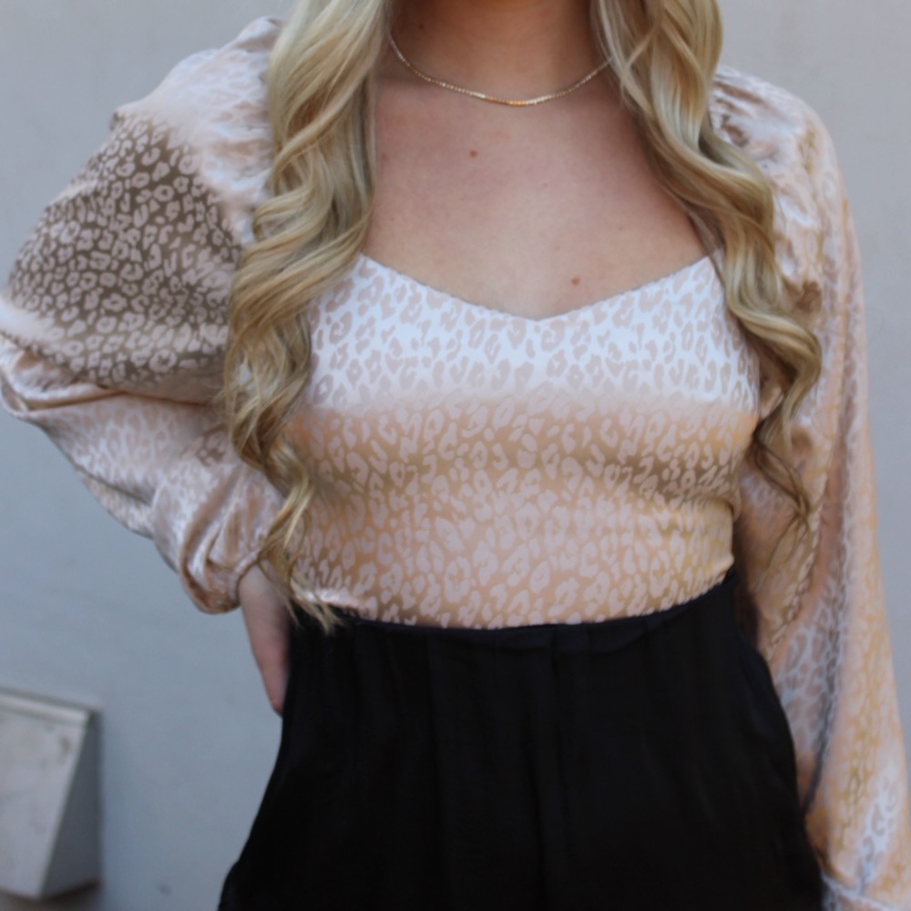 Cheetah print silk top